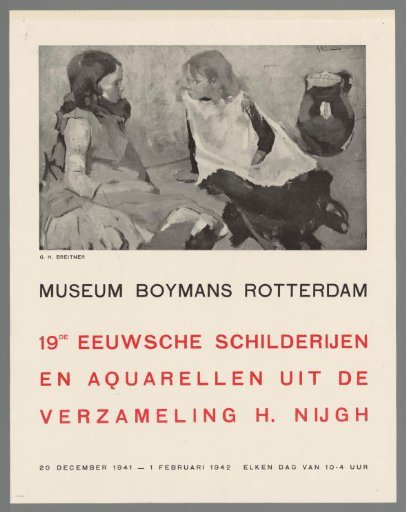 Museum Boymans Rotterdam. 19th-century paintings and watercolours from the collection of H. Nijgh. December 20, 1941 - February 1, 1942 (...)