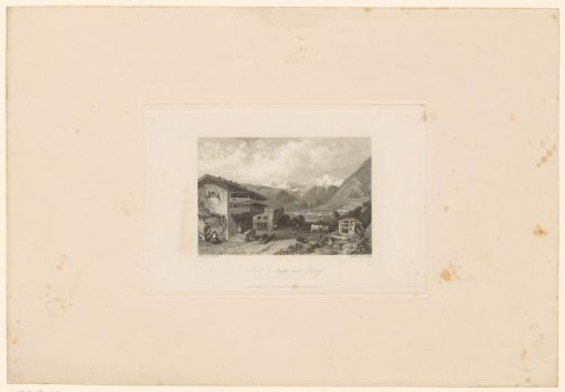 View of a house in the Swiss Alps near Brig