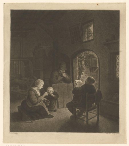 Peasant Interior with a Newspaper Reader