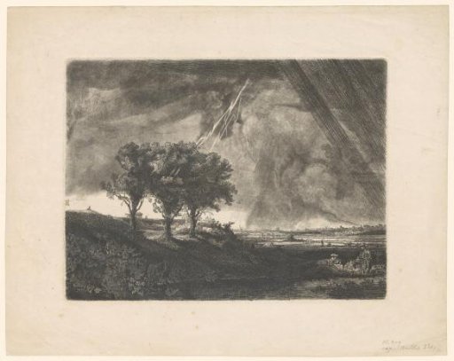 Three Trees with a Lightning Bolt