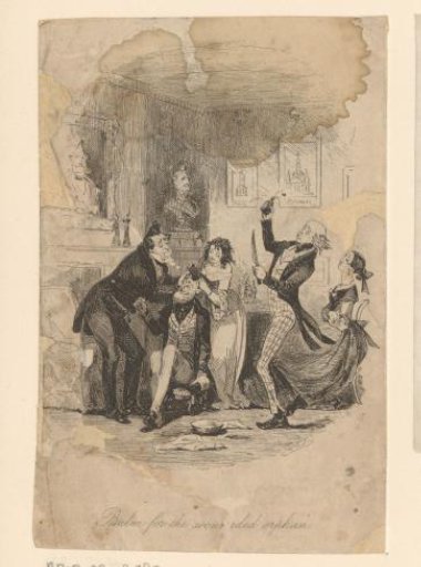 Jonas Chuzzlewit being treated for a wound on his head