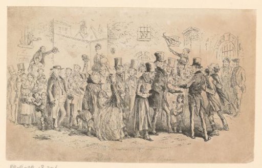 Crowd outside the Marshalsea prison