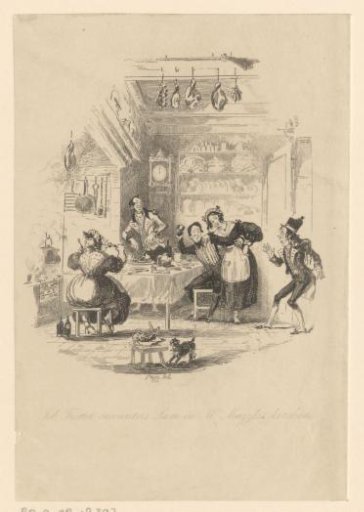 Job Trotter enters Mr. Muzzle's kitchen and is startled