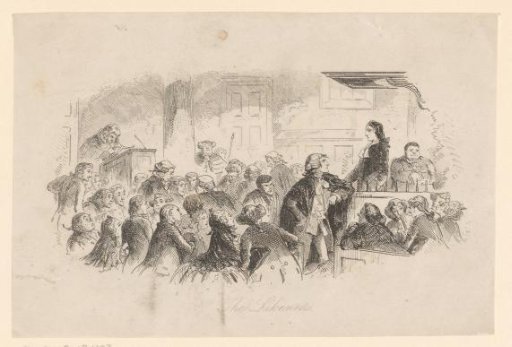 Crowd in a courtroom