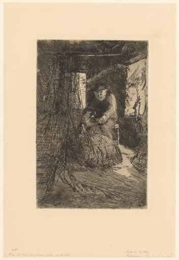 Basket weaver in workshop in Polperro