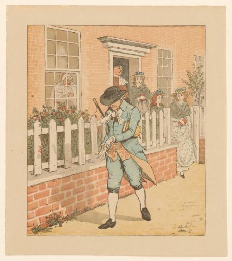 Man puts on a glove while walking away from a house