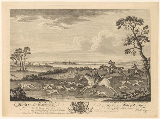 Landscape with hunters and hunting dogs