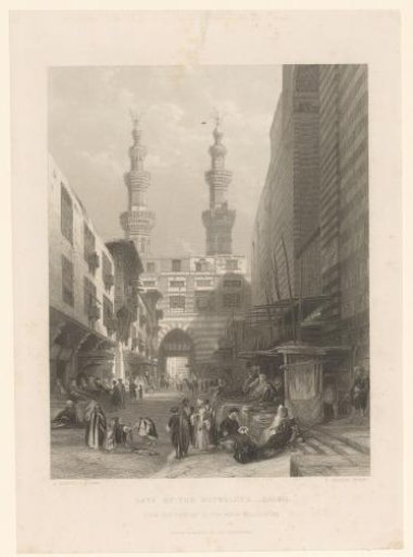 View of the market at the Bab Zuweila gate of Cairo