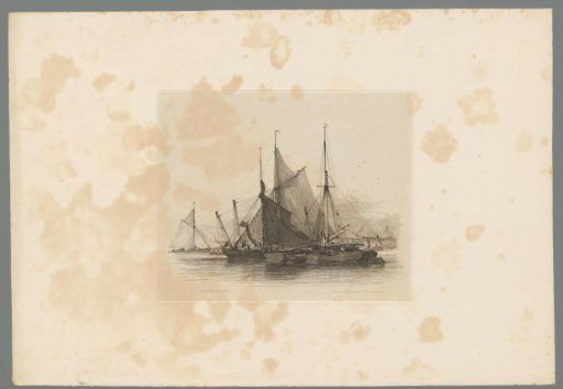 Sailing boats off Rotherhithe in the Thames