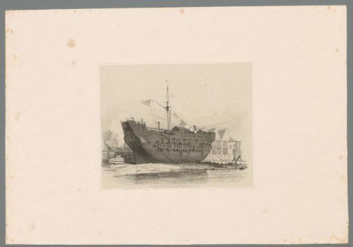 Ship lying on the shore near Deptford