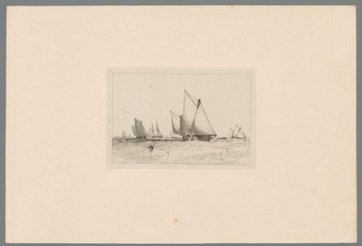 Sailing boats returning from fishing at sea near Brighton