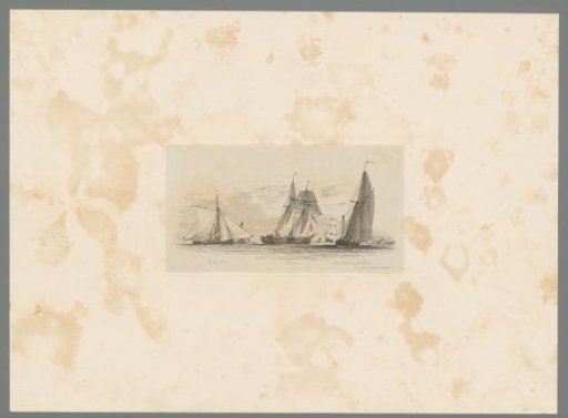 Smack, schooner and single-masted sailing ship on the water at Greenwich