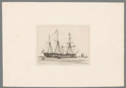 People boarding a large steamship off Greenwich