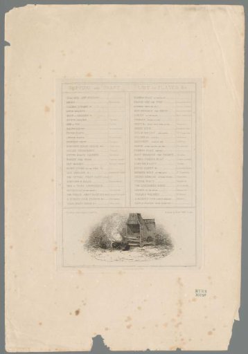 List of prints from the series, with below the list a representation of an oven