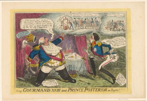 Louis XVIII and Louis Anthony of Bourbon startled by three visions
