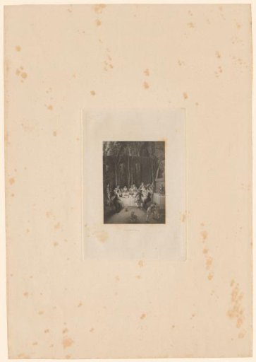 Elegant company at a banquet in a garden