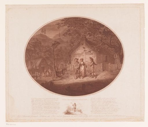 Man and woman departing from a village