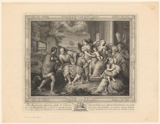 Holy Family with shepherd and saints