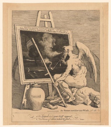 Father Time Blowing Smoke onto a Painting