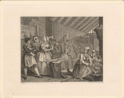 Moll Hackabout beating hemp in Bridewell Prison