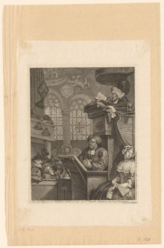Congregation asleep in a church while the Gospel is read