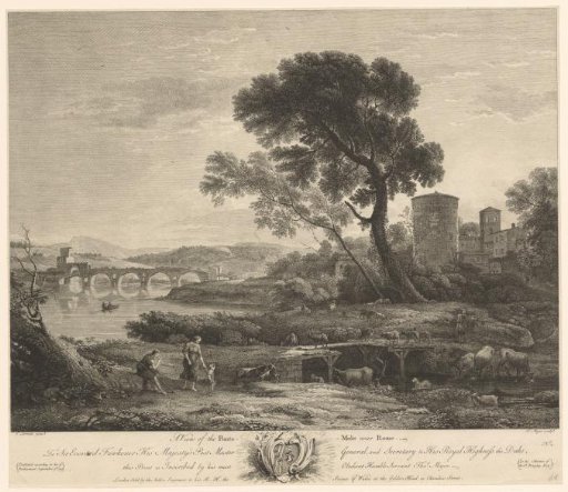 View of the Milvian Bridge near Rome