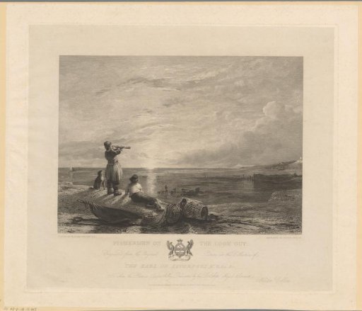 Beach with two fishermen on the lookout