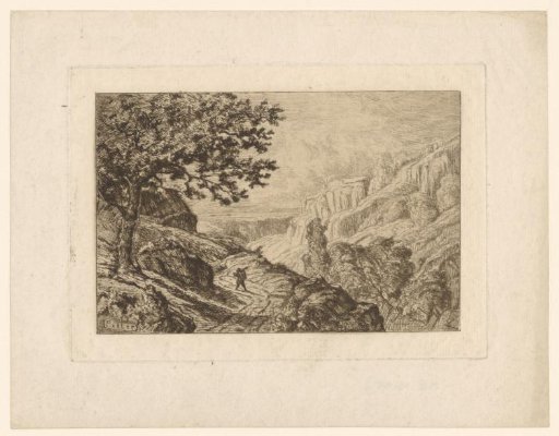 Rocky landscape with a traveller