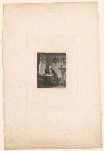 Man writing at a table