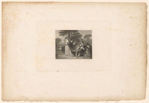 Two women and a man in a garden