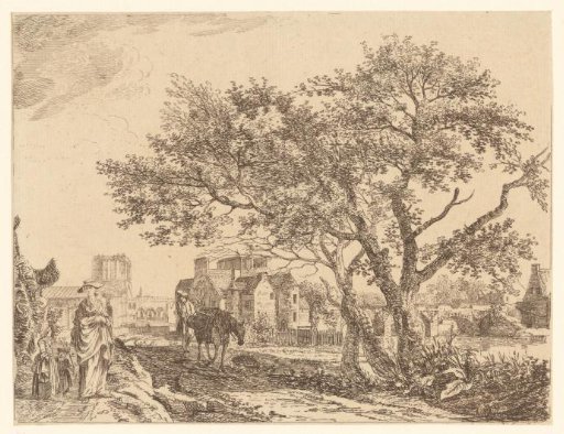 Path along a river to a city