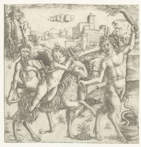 Cupid on a Goat with Two Satyrs