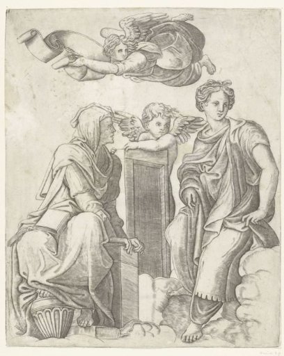 Two Sibyls, an Angel, and a Putto