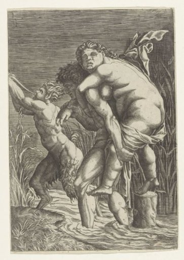 Man Carrying a Woman on His Back and a Satyr