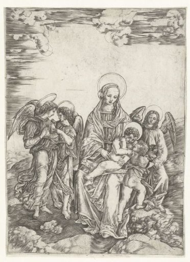 Mary with Child and John the Baptist and Three Angels