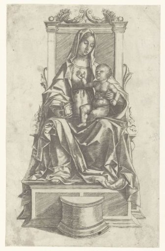 Mary with Child Sitting on a Throne