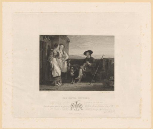 Two women listening to a man playing a wind instrument