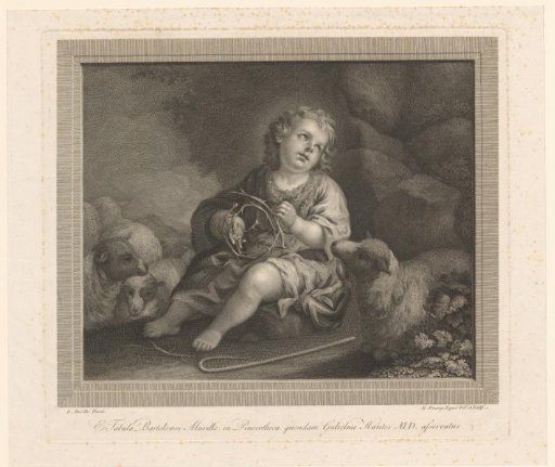 Christ Child as the Good Shepherd with a crown of thorns in his hands