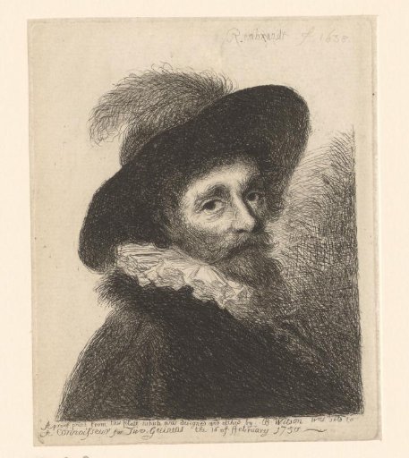Portrait of a Man with a Hat with a Feather