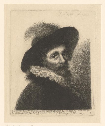 Portrait of a Man with a Hat with a Feather