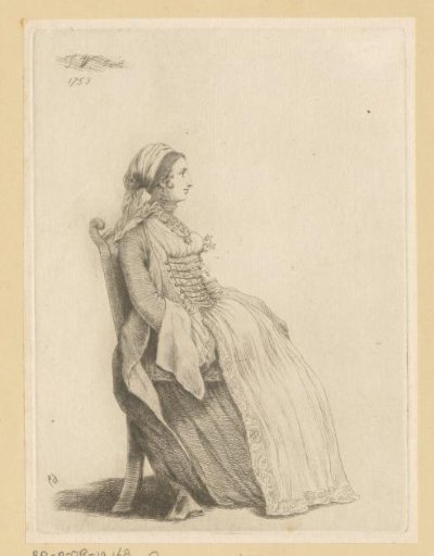 Portrait of an Unknown Woman with a Headscarf, Sitting on a Chair