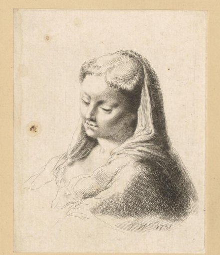 Head of a Woman with a Veil, Looking Down