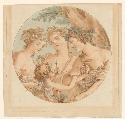 Cupid and three Graces