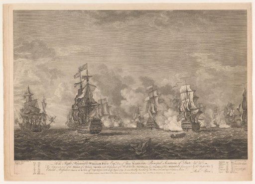 Naval battle in which the English fleet defeats the French at Lagos