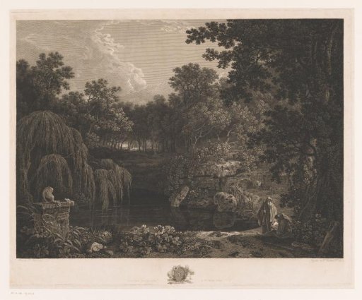 Landscape with Two Monks by a Pool