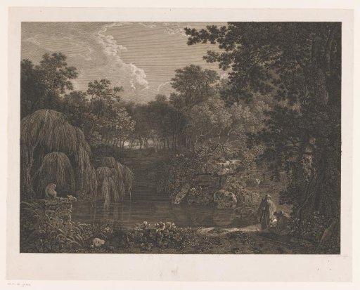 Landscape with Two Monks by a Pool