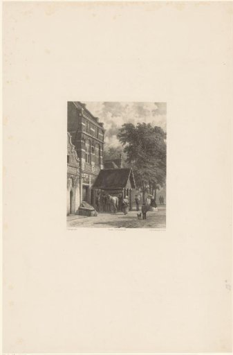 Figures on the Street at a Farrier's
