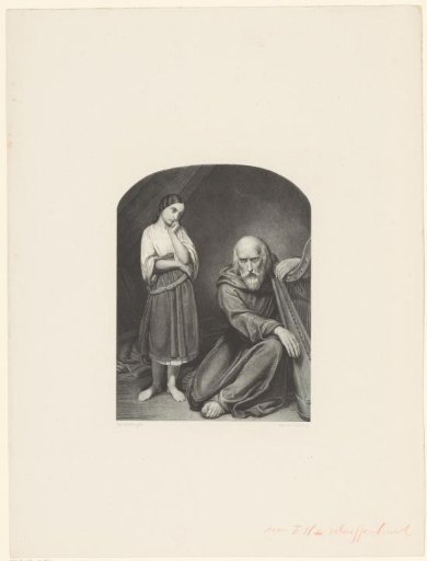 Girl with an Old Monk with a Harp