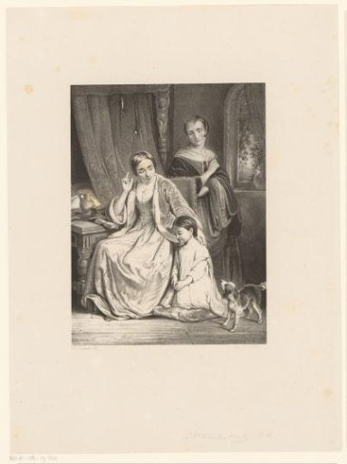 Two Women and a Praying Girl