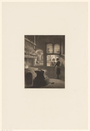 Smith in conversation with a woman